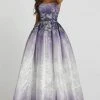 Mac Duggal Ballgowns - 12310H Strapless Pleated Ballgown With Train