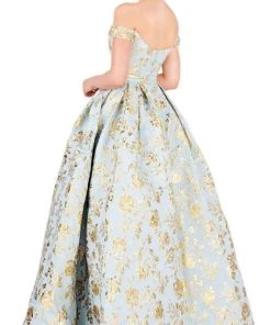 Formal Gowns Mac Duggal Ballgowns - 40893H Off Shoulder Floral Brocade Ballgown 11 Formal Gowns Mac Duggal Ballgowns - 40893H Off Shoulder Floral Brocade Ballgown