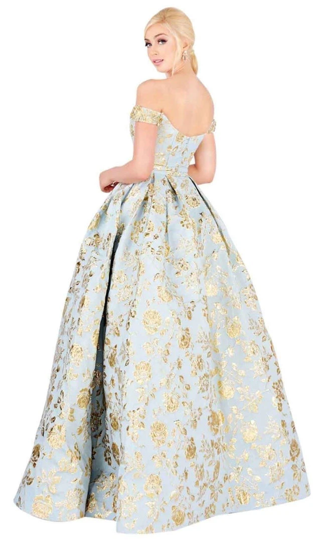 Formal Gowns Mac Duggal Ballgowns - 40893H Off Shoulder Floral Brocade Ballgown 6 Formal Gowns Mac Duggal Ballgowns - 40893H Off Shoulder Floral Brocade Ballgown