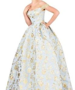 Formal Gowns Mac Duggal Ballgowns - 40893H Off Shoulder Floral Brocade Ballgown 10 Formal Gowns Mac Duggal Ballgowns - 40893H Off Shoulder Floral Brocade Ballgown