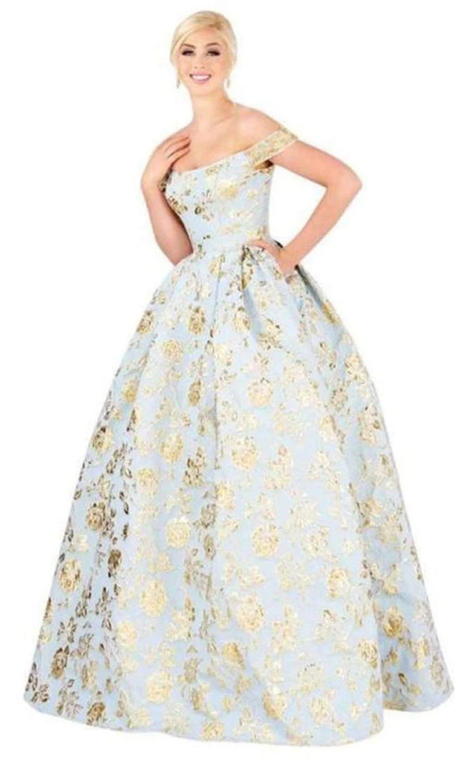 Formal Gowns Mac Duggal Ballgowns - 40893H Off Shoulder Floral Brocade Ballgown 5 Formal Gowns Mac Duggal Ballgowns - 40893H Off Shoulder Floral Brocade Ballgown