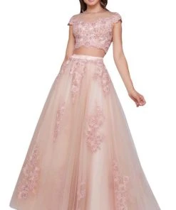 Mac Duggal Ballgowns - 50524H Two Piece Embellished Ballgown Formal Gowns