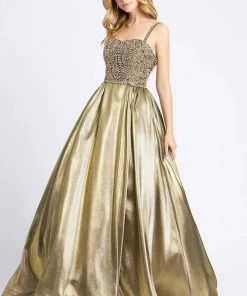 Formal Gowns Mac Duggal Ballgowns - 66743H Paisley-Beaded Bodice Metallic Ballgown