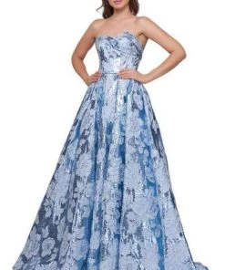 Formal Gowns Mac Duggal Ballgowns - 66947H Sweetheart Floral Brocade Ballgown