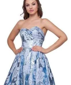 Formal Gowns Mac Duggal Ballgowns - 66947H Sweetheart Floral Brocade Ballgown