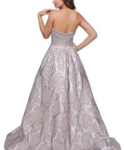 Formal Gowns Mac Duggal Ballgowns - 66947H Sweetheart Floral Brocade Ballgown