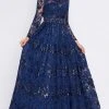 Mac Duggal Ballgowns - 67682H Long Sleeve Sequined Lace Ballgown