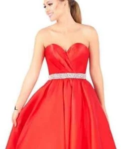 Mac Duggal Ballgowns - 67685H Jeweled Belt Strapless Sweetheart Gown Formal Gowns