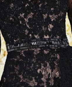 Mac Duggal Black White Red - 12183R Embellished Lace High Low Dress 7 Mac Duggal Black White Red - 12183R Embellished Lace High Low Dress