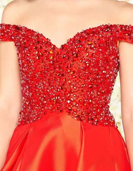 Formal Gowns Mac Duggal Black White Red - 62905R Bejeweled Mikado Ballgown 4 Formal Gowns Mac Duggal Black White Red - 62905R Bejeweled Mikado Ballgown