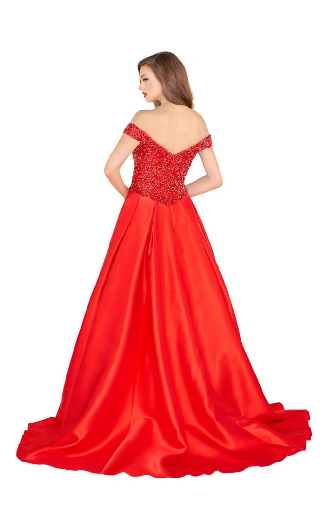Formal Gowns Mac Duggal Black White Red - 62905R Bejeweled Mikado Ballgown 5 Formal Gowns Mac Duggal Black White Red - 62905R Bejeweled Mikado Ballgown