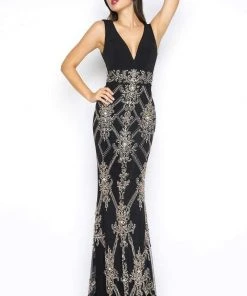 Formal Gowns Mac Duggal - Black White Red Style 50414R