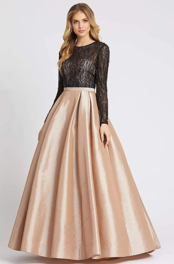 Formal Gowns Mac Duggal Couture - 12121D Long Sleeves Illusion Jewel Ballgown 3 Formal Gowns Mac Duggal Couture - 12121D Long Sleeves Illusion Jewel Ballgown
