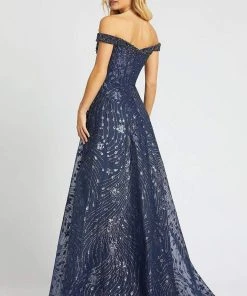 Mac Duggal Couture - 20111D Off Shoulder Cluster Sequined A-Line Gown Formal Gowns