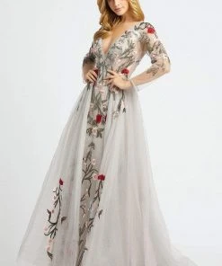 Mac Duggal Couture - 20125D Floral Embroidered Dress With Overskirt