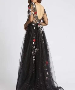 Mac Duggal Couture - 20125D Floral Embroidered Dress With Overskirt