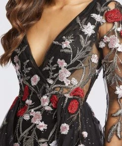 Mac Duggal Couture - 20125D Floral Embroidered Dress With Overskirt