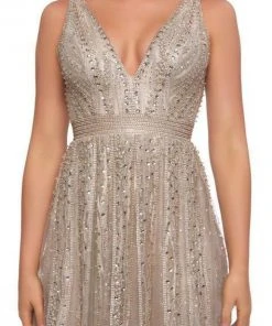 Formal Gowns Mac Duggal Couture - 50514D Beaded Deep V-neck A-line Dress 6 Formal Gowns Mac Duggal Couture - 50514D Beaded Deep V-neck A-line Dress