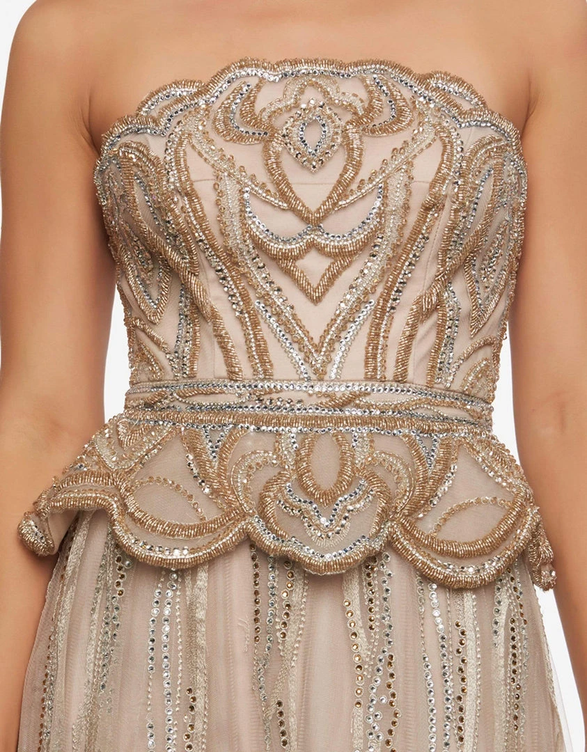 Mac Duggal Couture - 50561D Strapless Embellished Peplum A-line Dress Formal Gowns 5 Mac Duggal Couture - 50561D Strapless Embellished Peplum A-line Dress Formal Gowns