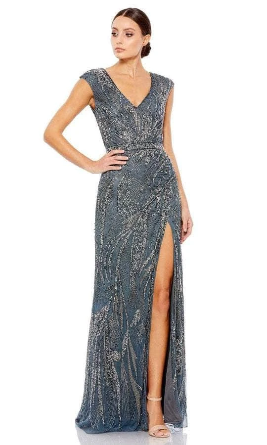 Mac Duggal - Deep V-Neck Evening Dress 5227 - 1 Pc Charcoal In Size 4 Available Formal Gowns 3 Mac Duggal - Deep V-Neck Evening Dress 5227 - 1 Pc Charcoal In Size 4 Available Formal Gowns