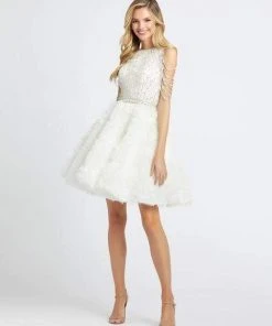 Mac Duggal Evening - 67006D Crystal Beaded Bodice Cocktail Dress Cocktail Dresses