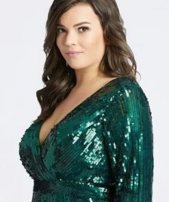 Cocktail Dresses Mac Duggal Fabulouss - 4841F Sequined Knee-Length Dress