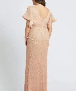 Formal Gowns Mac Duggal Fabulouss - 4849F Bell Sleeves Embellished Long Gown