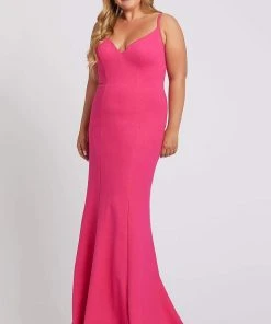 Mac Duggal Fabulouss - 48996F Plunging V-neck Mermaid Dress With Train Formal Gowns 6 Mac Duggal Fabulouss - 48996F Plunging V-neck Mermaid Dress With Train Formal Gowns