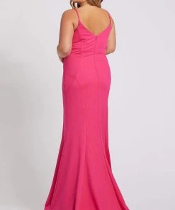 Mac Duggal Fabulouss - 48996F Plunging V-neck Mermaid Dress With Train Formal Gowns 7 Mac Duggal Fabulouss - 48996F Plunging V-neck Mermaid Dress With Train Formal Gowns