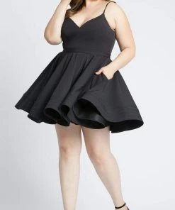 Cocktail Dresses Mac Duggal Fabulouss - 49225F V-Neckline Spaghetti Strap A-Line Dress