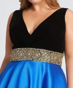 Mac Duggal Fabulouss - 66787F Embellished V-neck Ballgown With Train Formal Gowns 9 Mac Duggal Fabulouss - 66787F Embellished V-neck Ballgown With Train Formal Gowns