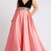 Mac Duggal Fabulouss - 66787F Embellished V-neck Ballgown With Train Formal Gowns