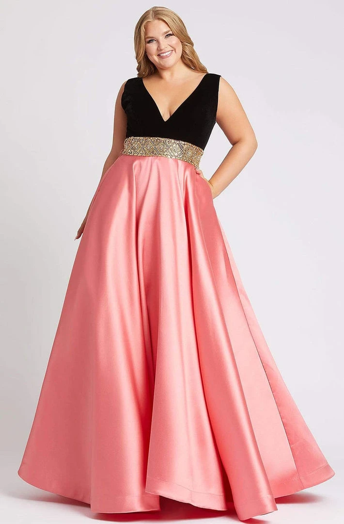Mac Duggal Fabulouss - 66787F Embellished V-neck Ballgown With Train Formal Gowns 3 Mac Duggal Fabulouss - 66787F Embellished V-neck Ballgown With Train Formal Gowns