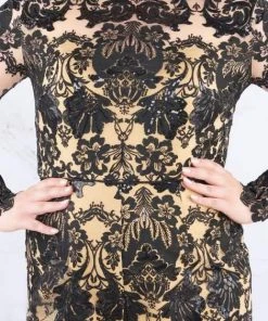 Mac Duggal Fabulouss - 66809F Sequined Lace Romper Overskirt Gown Formal Gowns