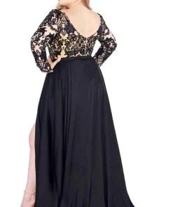 Mac Duggal Fabulouss - 66809F Sequined Lace Romper Overskirt Gown Formal Gowns