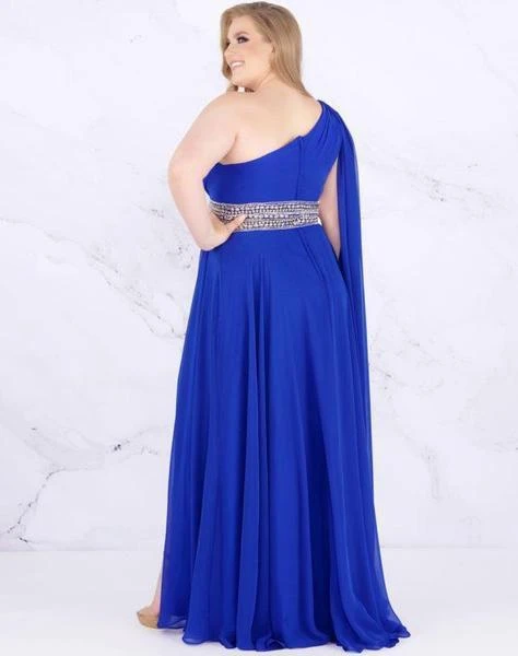 Mac Duggal Fabulouss - 77371F Beaded One Shoulder Chiffon A-line Dress 4 Mac Duggal Fabulouss - 77371F Beaded One Shoulder Chiffon A-line Dress
