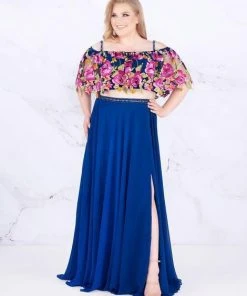 Formal Gowns Mac Duggal Fabulouss - 77521F Embellished And Printed A-line Dress