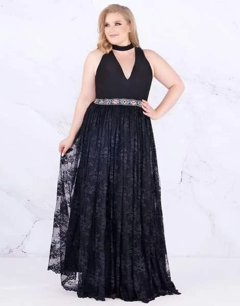 Mac Duggal Fabulouss - 77529F High Halter Lace A-line Dress 3 Mac Duggal Fabulouss - 77529F High Halter Lace A-line Dress