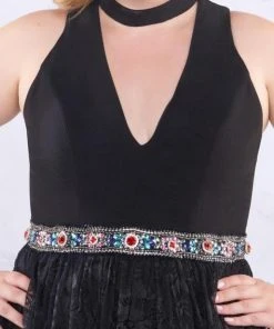 Mac Duggal Fabulouss - 77529F High Halter Lace A-line Dress 7 Mac Duggal Fabulouss - 77529F High Halter Lace A-line Dress