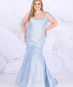 Mac Duggal Fabulouss - 77557F Beaded Lace Taffeta Mermaid Dress