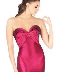 Mac Duggal Flash - 12110L Metallic Mesh Strapless Trumpet Evening Gown Formal Gowns