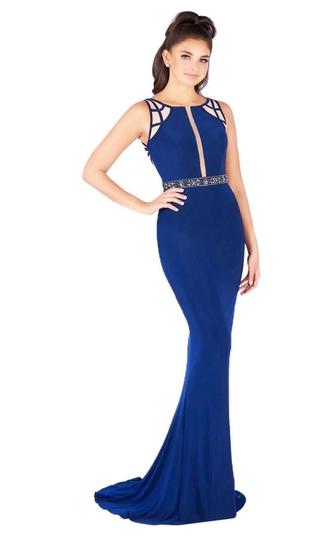 Mac Duggal Flash - 2062L Crisscross-Paneled Illusion Jersey Gown 3 Mac Duggal Flash - 2062L Crisscross-Paneled Illusion Jersey Gown