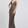 Mac Duggal Flash - 48999L Beaded Plunging V-Neck Sheath Gown 2 Mac Duggal Flash - 48999L Beaded Plunging V-Neck Sheath Gown