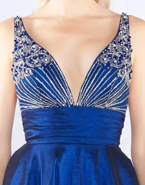 Mac Duggal Flash - 66926L Bead Embellished Plunging V Neck Ballgown 5 Mac Duggal Flash - 66926L Bead Embellished Plunging V Neck Ballgown