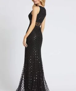 Mac Duggal Flash - 67329L Beaded Halter Neck Trumpet Dress 6 Mac Duggal Flash - 67329L Beaded Halter Neck Trumpet Dress