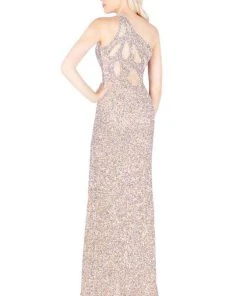 Mac Duggal Flash - Sequined Asymmetric Sheath Dress With Train 4918L Formal Gowns