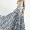 Mac Duggal - Floral Embroidered A-Line Gown 12233D - 1 Pc Silver In Size 12 Available 2 Mac Duggal - Floral Embroidered A-Line Gown 12233D - 1 Pc Silver In Size 12 Available