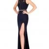 Mac Duggal - Ornate Illusion Paneled Evening Dress 2104L - 1 Pc Blk In Size 14 Available