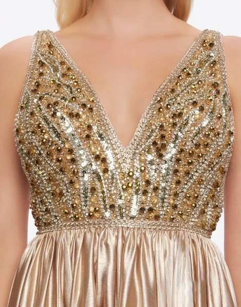 Formal Gowns Mac Duggal Prom - 12143M Beaded Plunging V Neck With Overskirt 5 Formal Gowns Mac Duggal Prom - 12143M Beaded Plunging V Neck With Overskirt