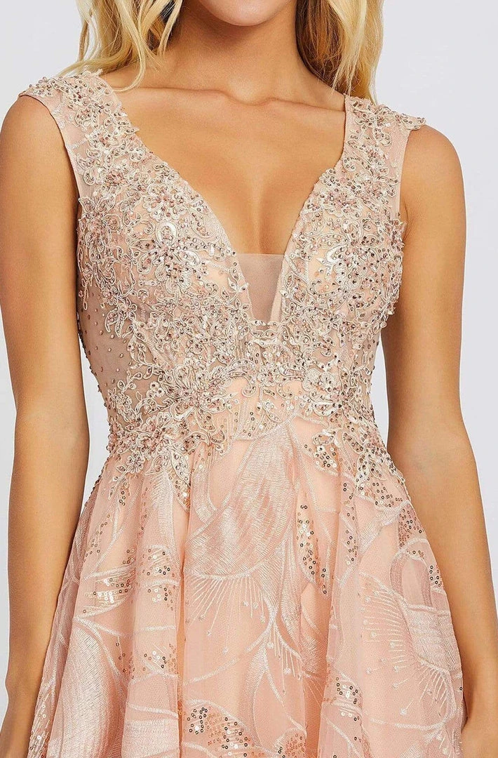 Mac Duggal Prom - 20184M Embroidered Deep V-neck A-line Gown 5 Mac Duggal Prom - 20184M Embroidered Deep V-neck A-line Gown